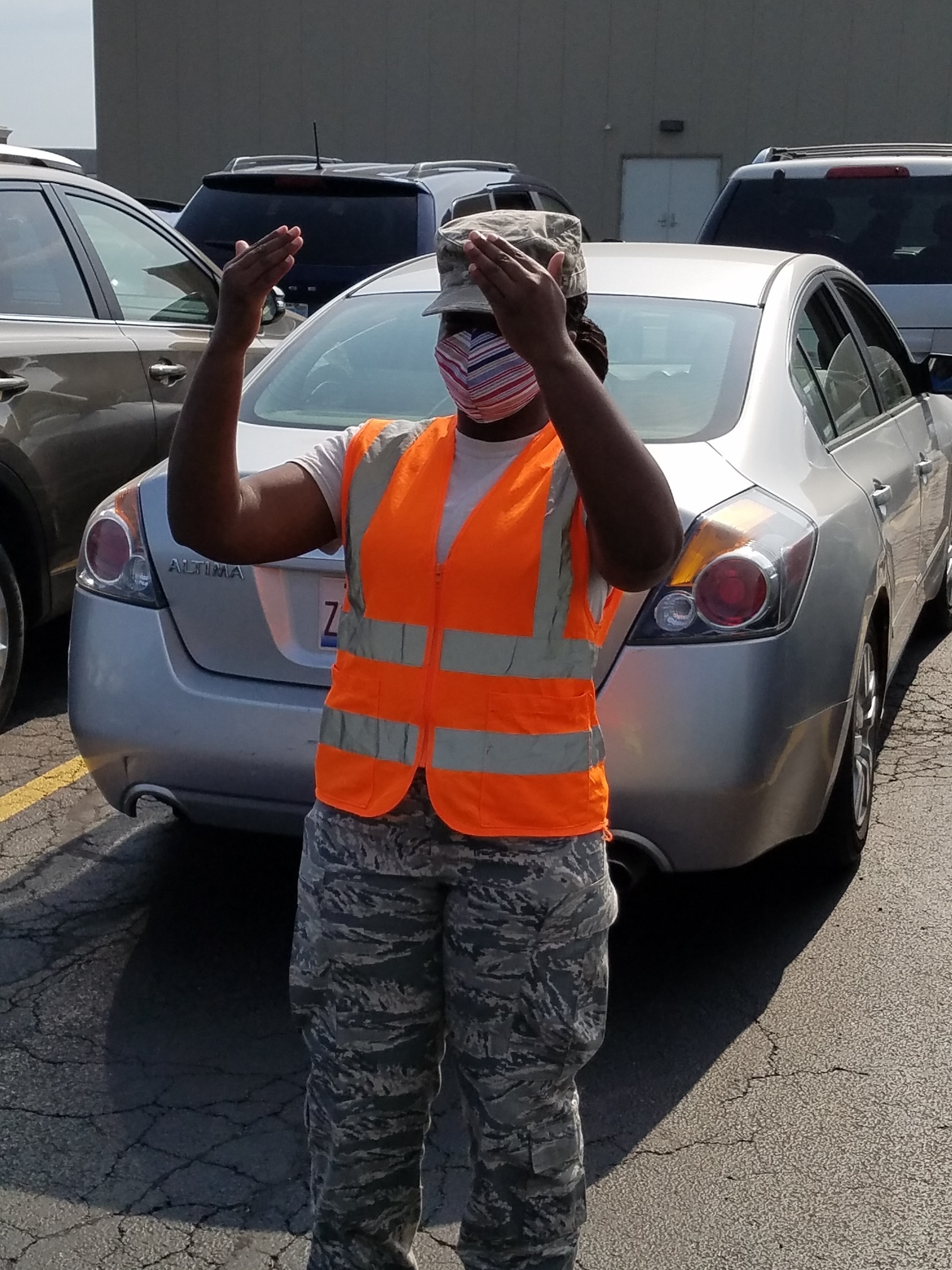 C/1st Lt. Lyonsford assisting with traffic management. Photo credit: Lt Col Gary Gross, Col Shorty Powers Composite Squadron